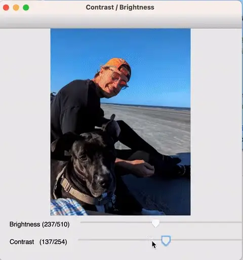 Brightness contrast UI