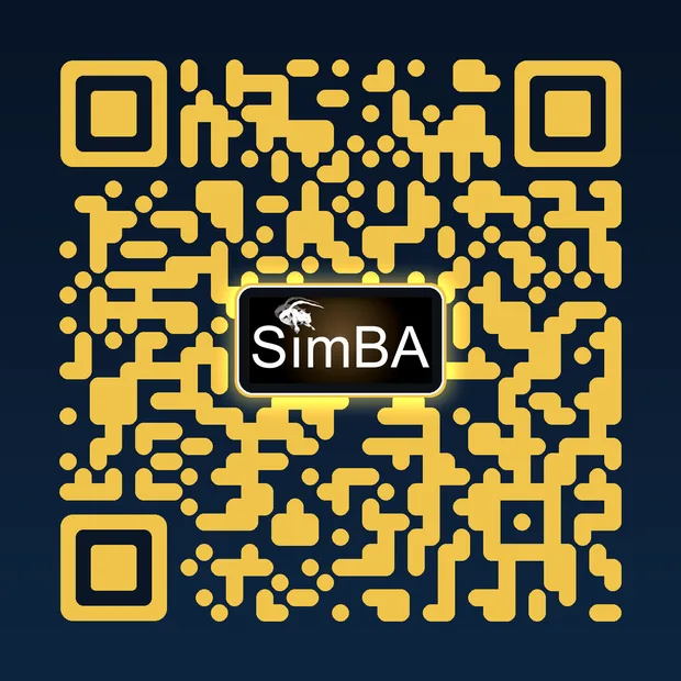 SimBA QR - Gold on navy