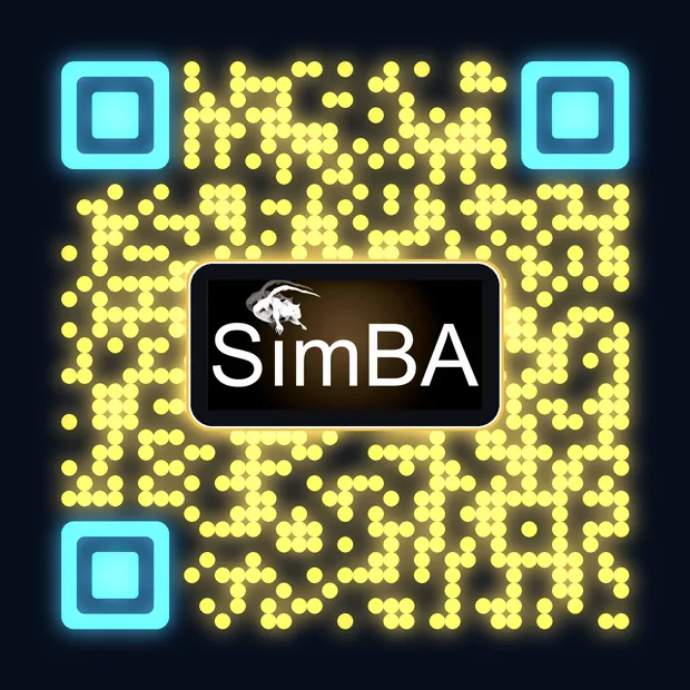 SimBA QR - Gold + cyan eyes