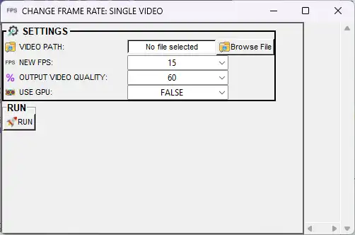 Change FPS for single video