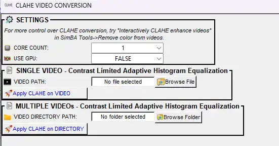 CLAHE enhance videos dialog