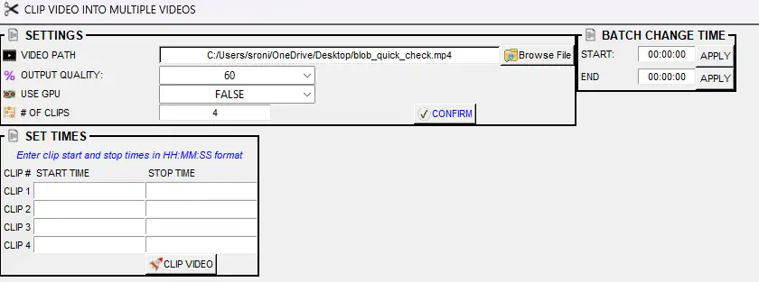 Clip video into multiple videos