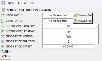 Cross-fade two videos dialog