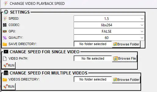 Change playback speed dialog