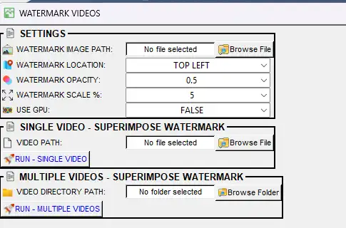 Superimpose watermark dialog
